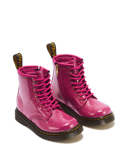 TODDLER 1460 GLITTER PATENT LEATHER  BOOTS in Fuchsia+silver+gold