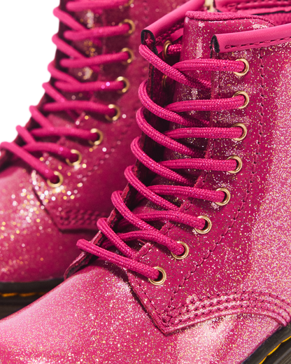 TODDLER 1460 GLITTER PATENT LEATHER  BOOTS in Fuchsia+silver+gold