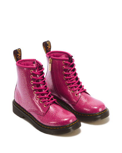JUNIOR 1460 GLITTER PATENT LEATHER  BOOTS in Fuchsia+silver+gold