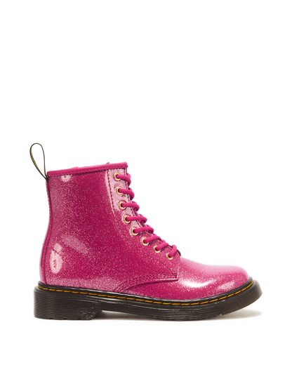 JUNIOR 1460 GLITTER PATENT LEATHER  BOOTS in Fuchsia+silver+gold