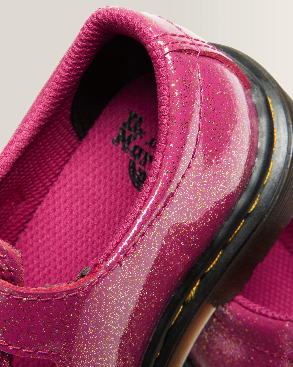 TODDLER 8065 GLITTER PATENT LEATHER  MARY JANE SHOES in Fuchsia+silver+gold