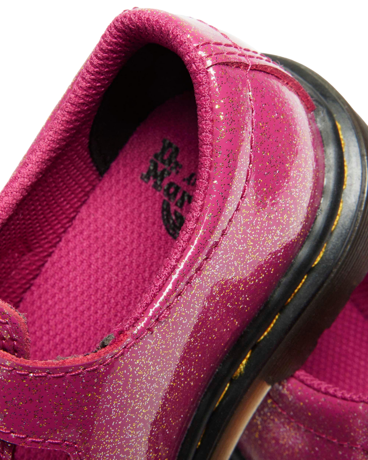 TODDLER 8065 GLITTER PATENT LEATHER  MARY JANE SHOES in Fuchsia+silver+gold