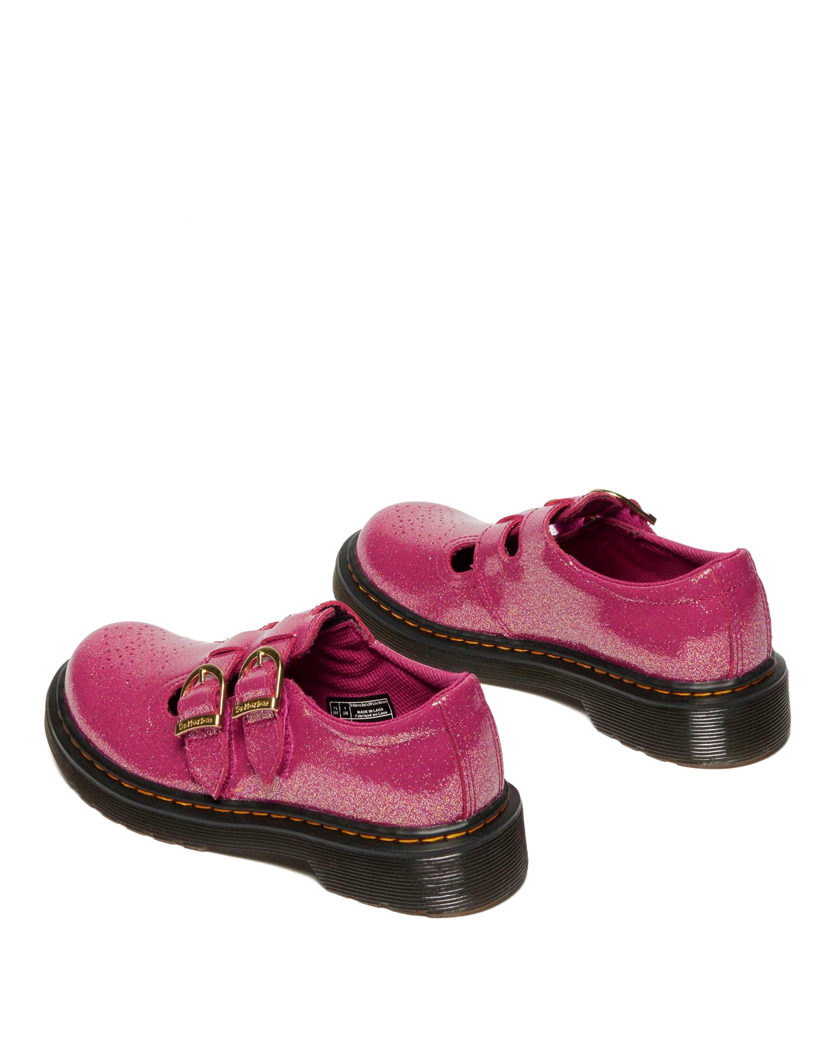 JUNIOR 8065 GLITTER PATENT LEATHER  MARY JANE SHOES in Fuchsia+silver+gold