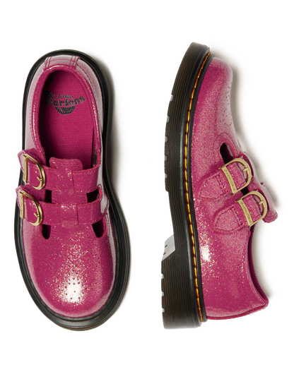 JUNIOR 8065 GLITTER PATENT LEATHER  MARY JANE SHOES in Fuchsia+silver+gold