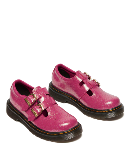 JUNIOR 8065 GLITTER PATENT LEATHER  MARY JANE SHOES in Fuchsia+silver+gold