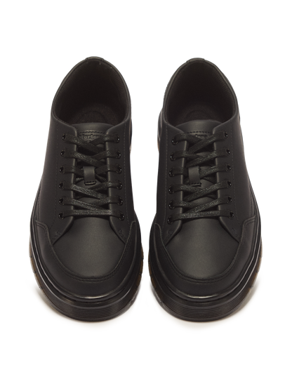 BROOKLINE 6-EYE NAPPA LEATHER SHOES in Black