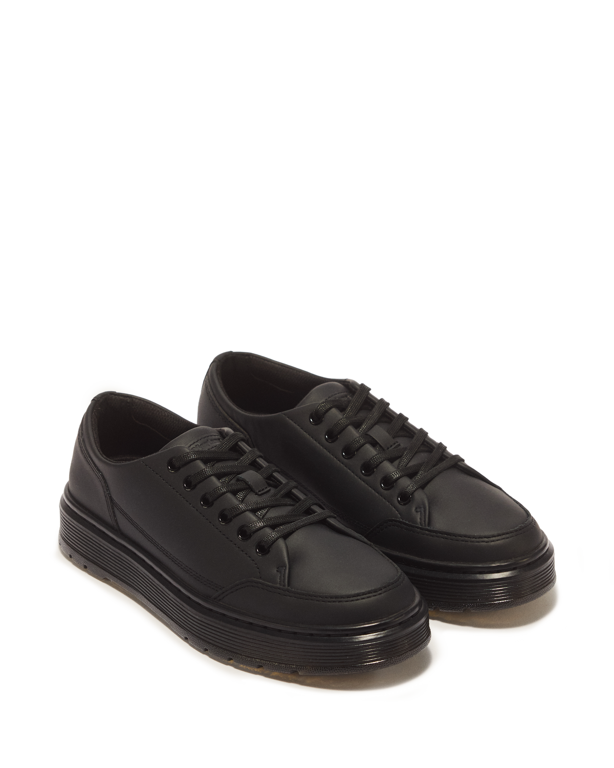 BROOKLINE 6-EYE NAPPA LEATHER SHOES in Black