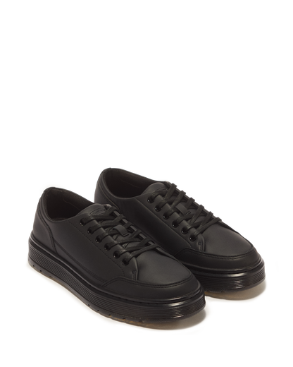 BROOKLINE 6-EYE NAPPA LEATHER SHOES in Black