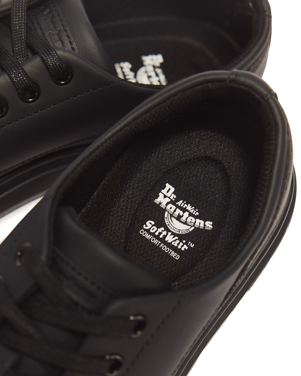 BROOKLINE 6-EYE NAPPA LEATHER SHOES in Black