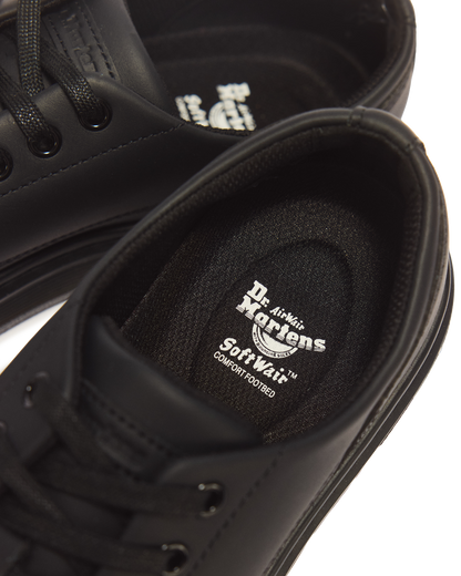 BROOKLINE 6-EYE NAPPA LEATHER SHOES in Black