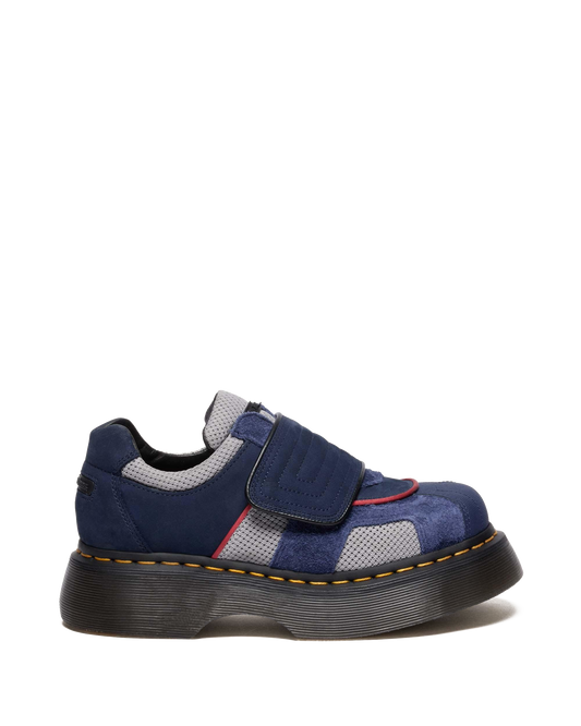 Buzz Strap Mixed Material Shoes in Midnight Blue+mid Grey