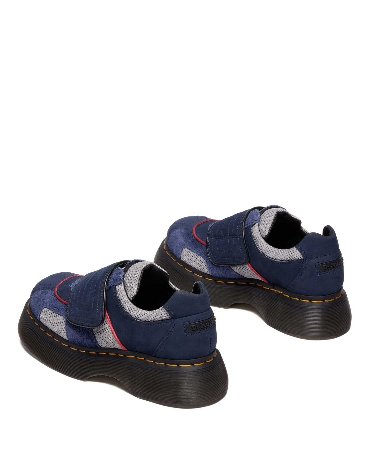 Buzz Strap Mixed Material Shoes in Midnight Blue+mid Grey