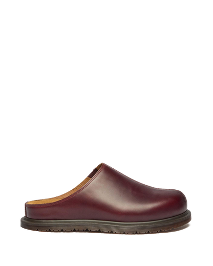 San Orleans Leather Mules in Cherry Red