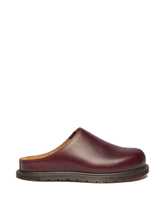 San Orleans Leather Mules in Cherry Red