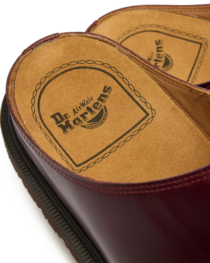 San Orleans Leather Mules in Cherry Red