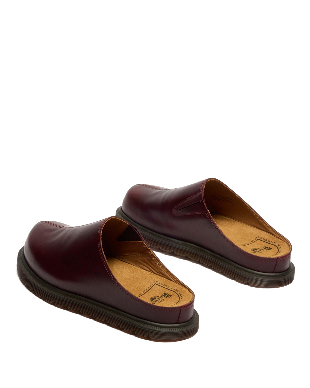 San Orleans Leather Mules in Cherry Red