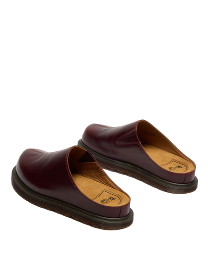 San Orleans Leather Mules in Cherry Red