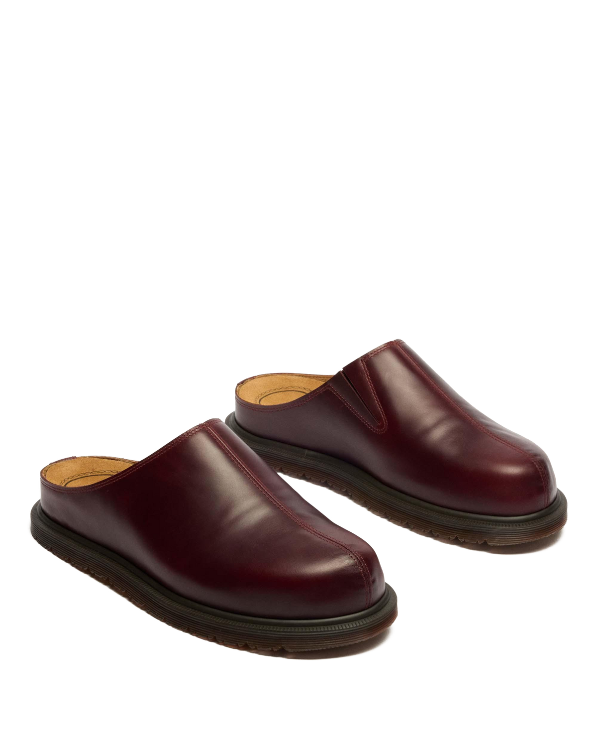 San Orleans Leather Mules in Cherry Red