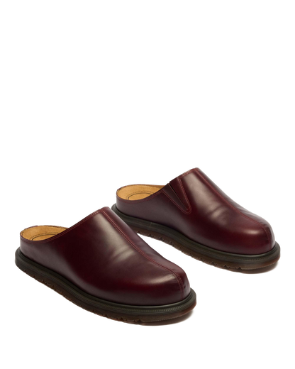 San Orleans Leather Mules in Cherry Red