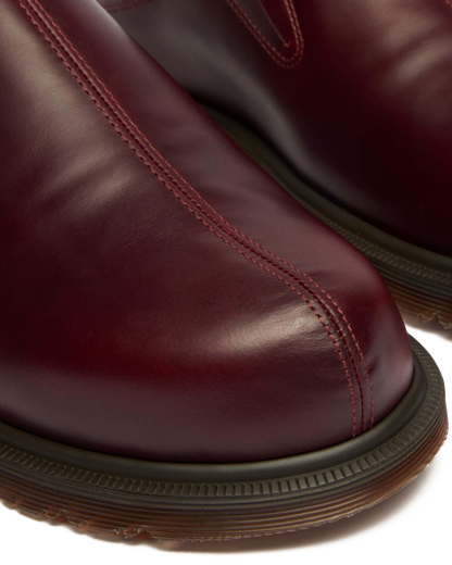 San Orleans Leather Mules in Cherry Red