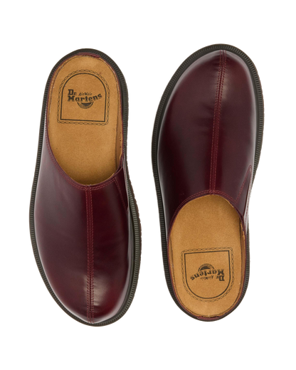 San Orleans Leather Mules in Cherry Red