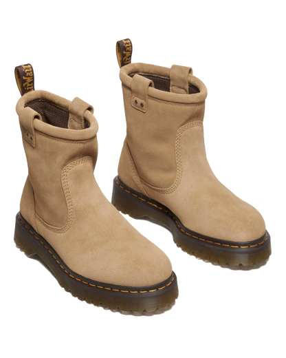 Anistone Lo suede biker boots in Savannah Tan