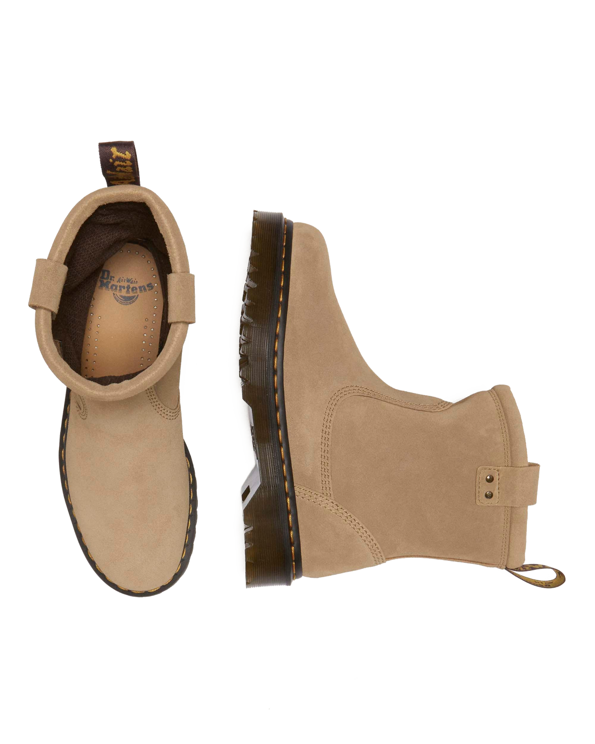 Anistone Lo suede biker boots in Savannah Tan