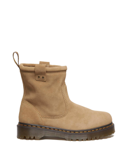 Anistone Lo suede biker boots in Savannah Tan