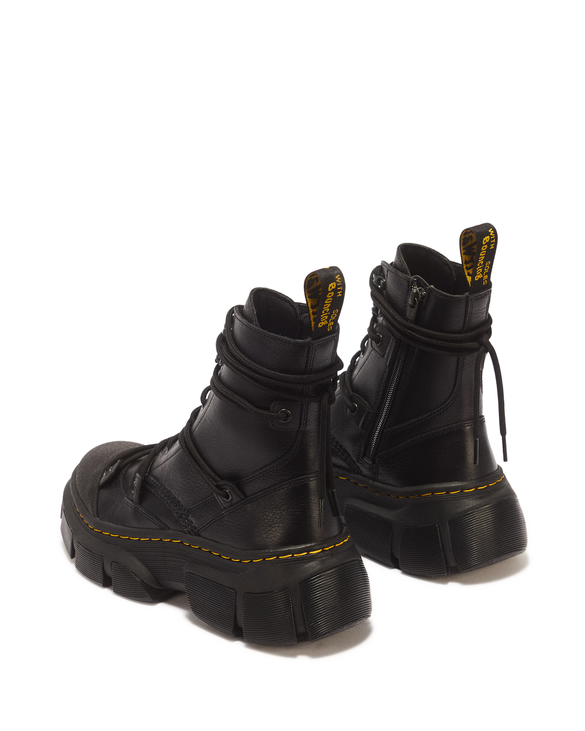 DMXL 8-eye leather boots in Black