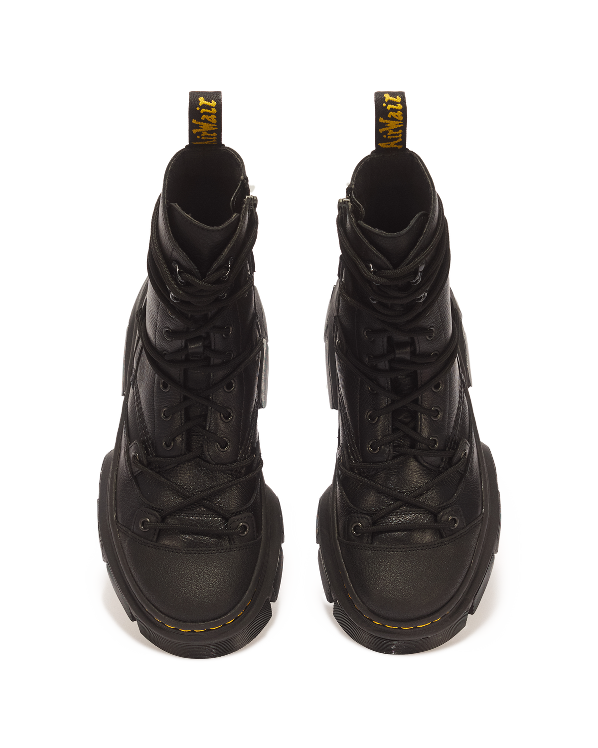 DMXL 8-eye leather boots in Black