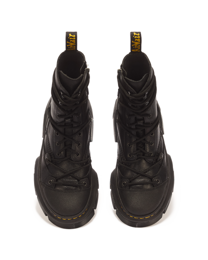 DMXL 8-eye leather boots in Black