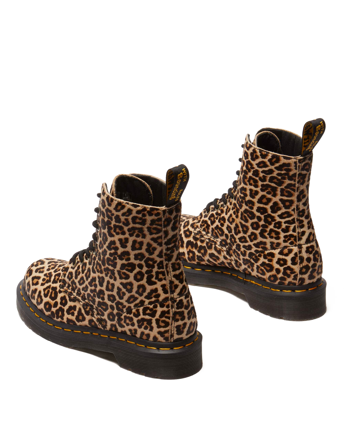 1460 leopard leather boots in Light Tan
