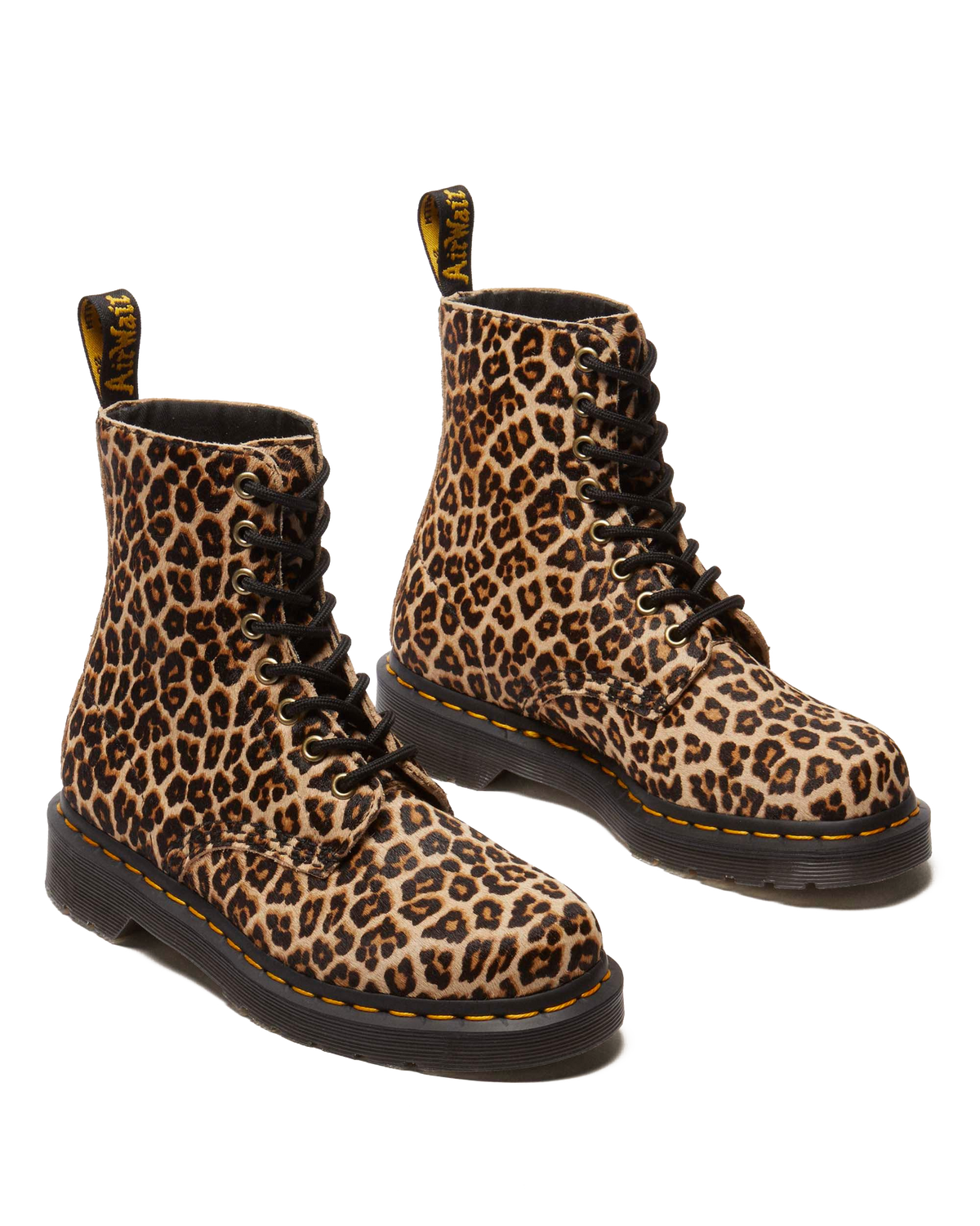 1460 leopard leather boots in Light Tan