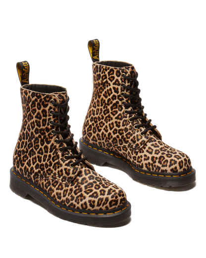 1460 leopard leather boots in Light Tan