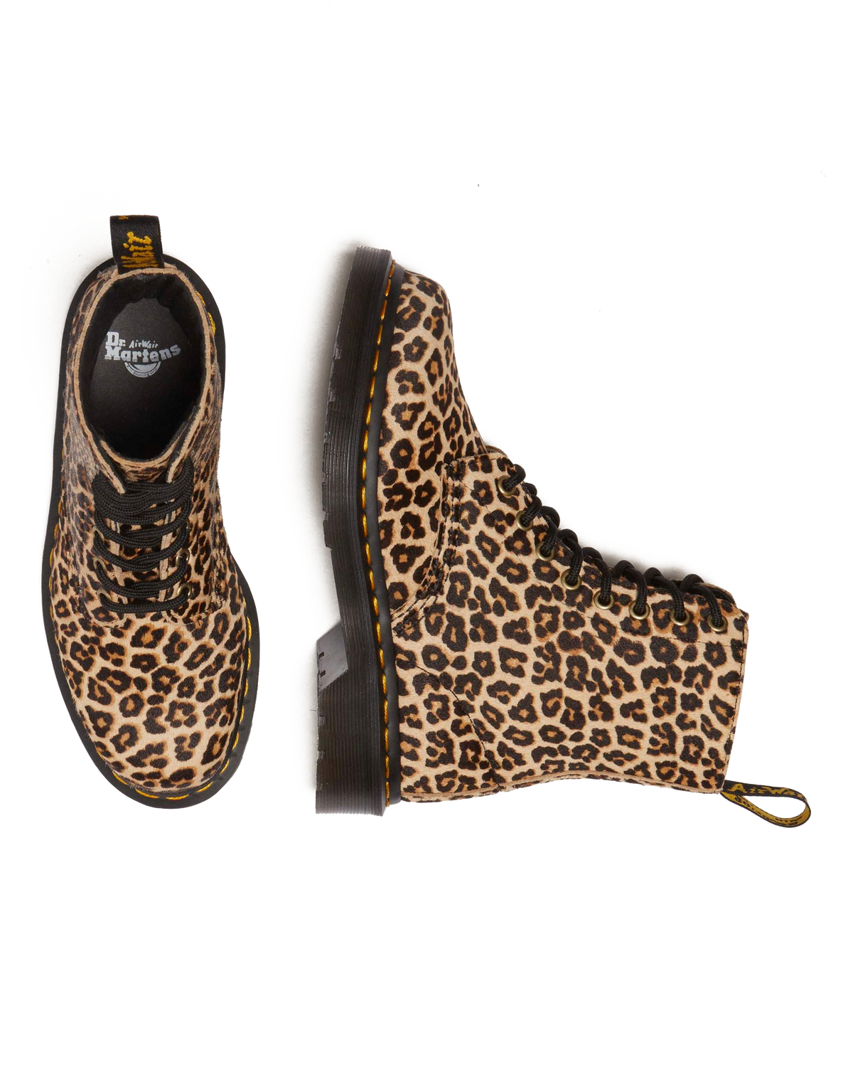 1460 leopard leather boots in Light Tan