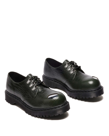 1461 BEX STEEL TOE LEATHER SHOES in Forest Green