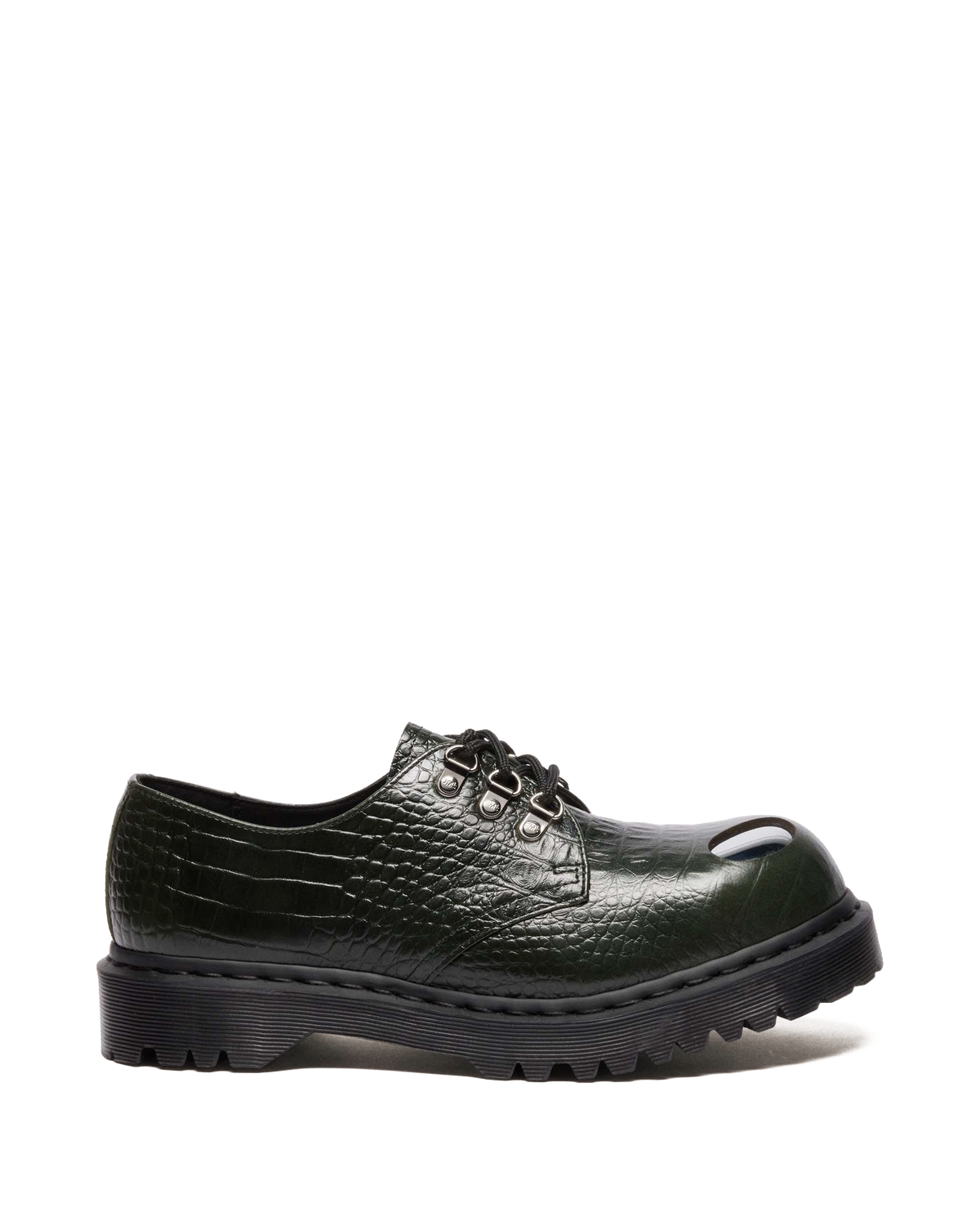 1461 BEX STEEL TOE LEATHER SHOES in Forest Green