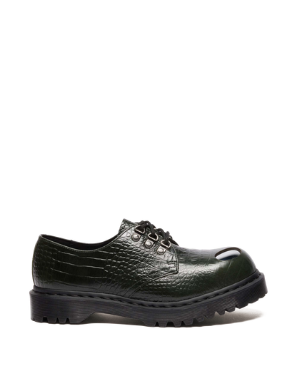 1461 BEX STEEL TOE LEATHER SHOES in Forest Green