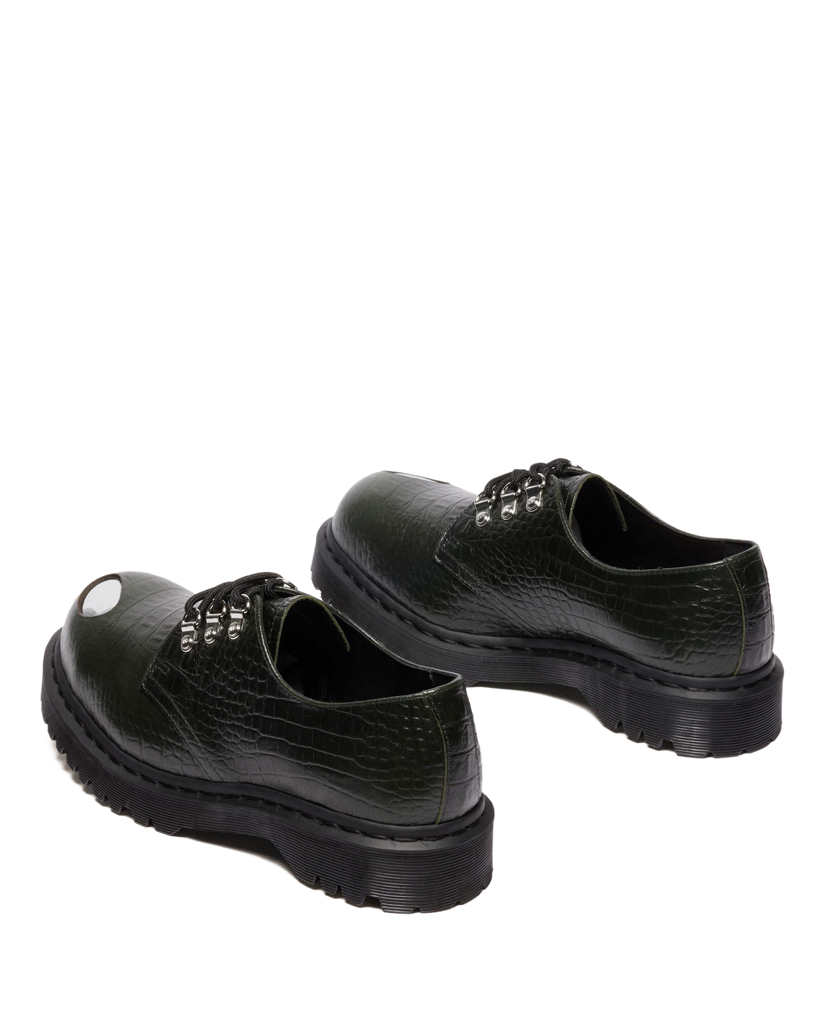 1461 BEX STEEL TOE LEATHER SHOES in Forest Green