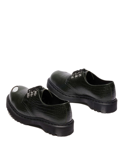 1461 BEX STEEL TOE LEATHER SHOES in Forest Green