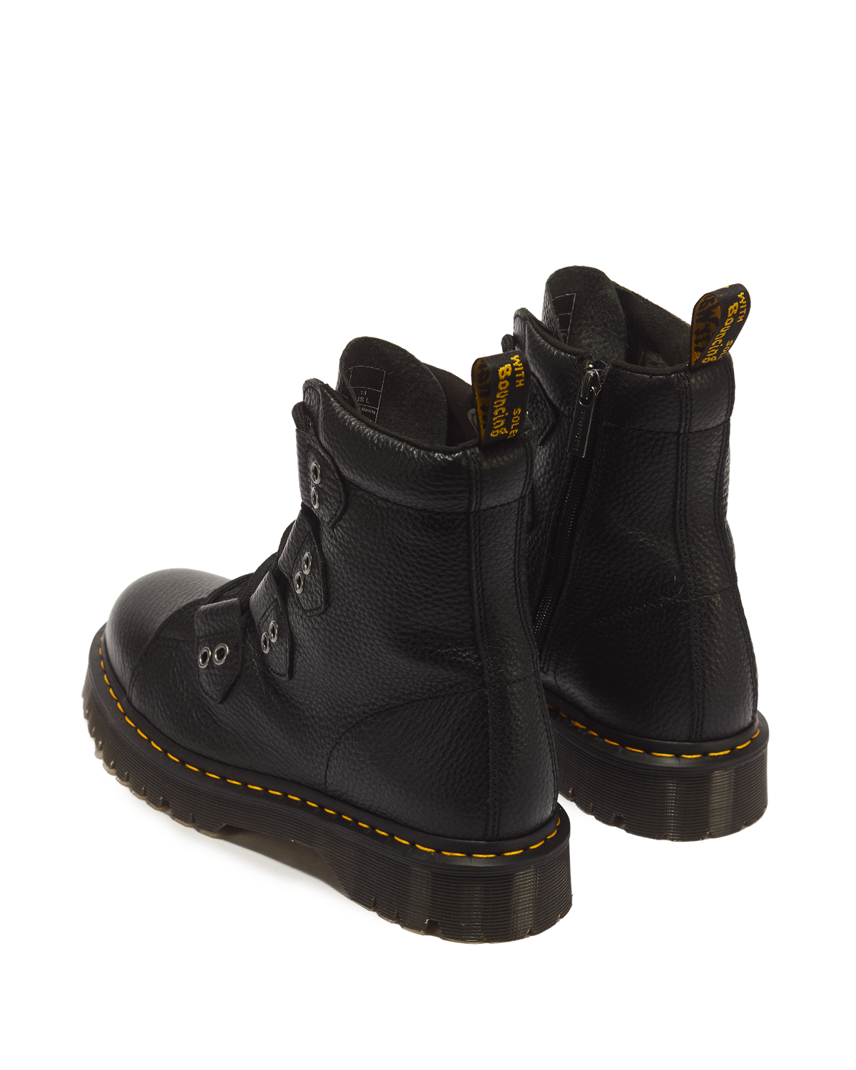 1460 BEX LACE-TO-TOE SOFT LEATHER BOOTS in Black Milled Nappa