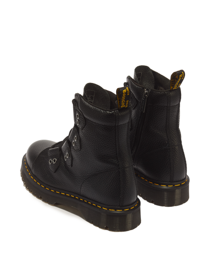 1460 BEX LACE-TO-TOE SOFT LEATHER BOOTS in Black Milled Nappa