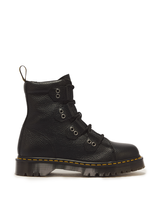 1460 BEX LACE-TO-TOE SOFT LEATHER BOOTS in Black Milled Nappa