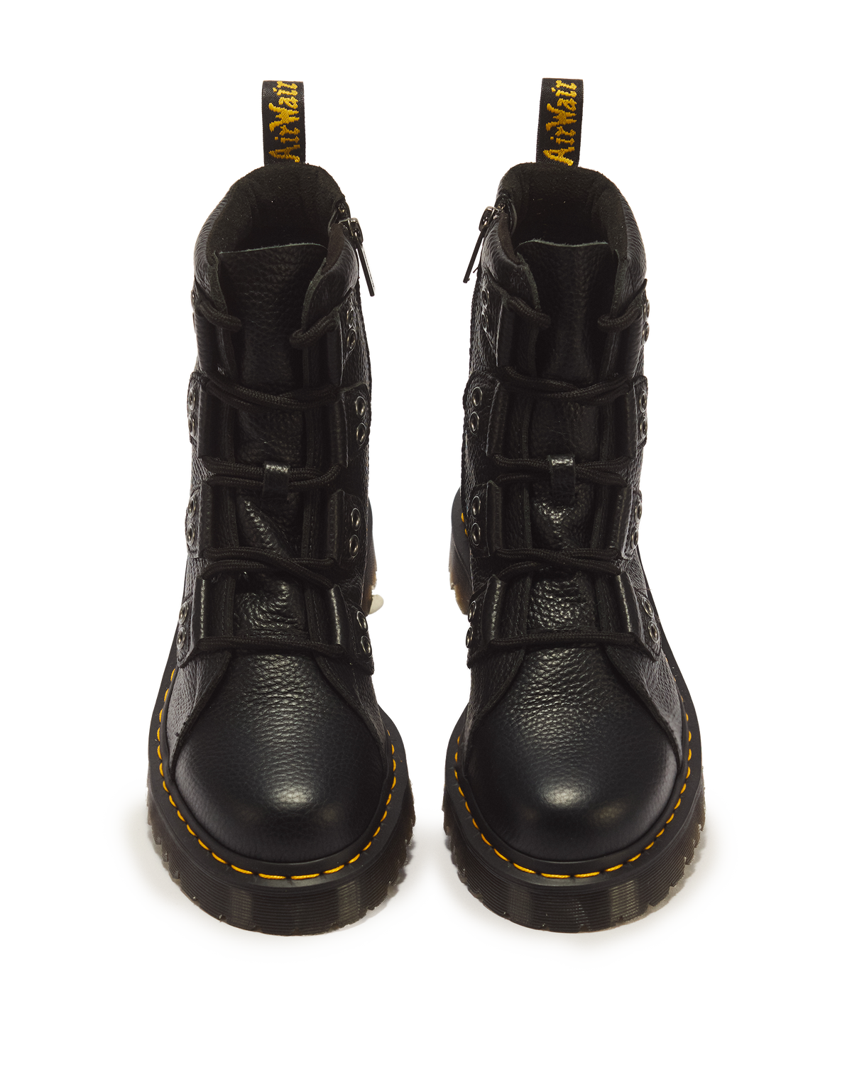 1460 BEX LACE-TO-TOE SOFT LEATHER BOOTS in Black Milled Nappa