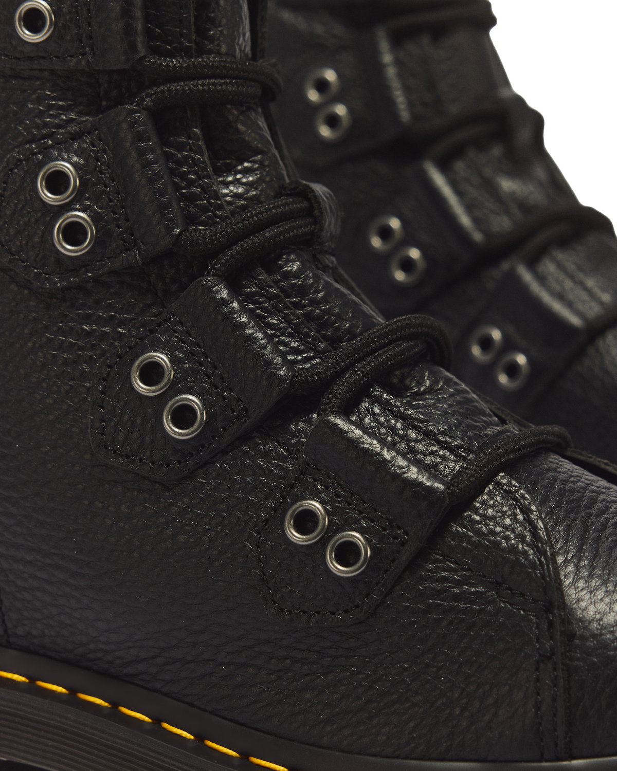 1460 BEX LACE-TO-TOE SOFT LEATHER BOOTS in Black Milled Nappa