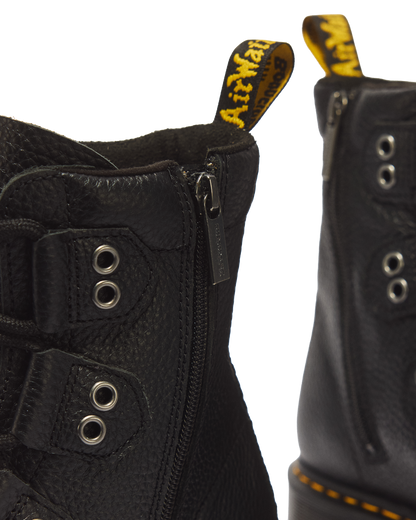 1460 BEX LACE-TO-TOE SOFT LEATHER BOOTS in Black Milled Nappa
