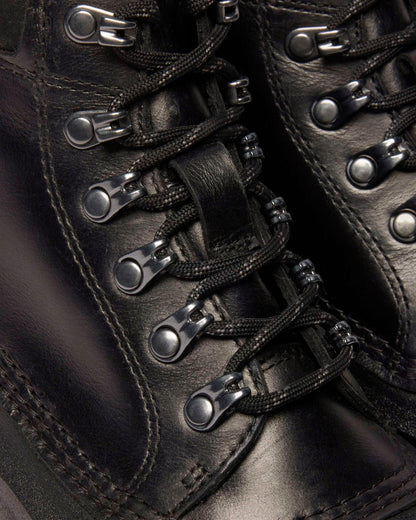 939 SUB FLEECE LINED LEATHER ANKLE BOOTS in Black