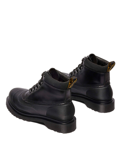 939 SUB FLEECE LINED LEATHER ANKLE BOOTS in Black