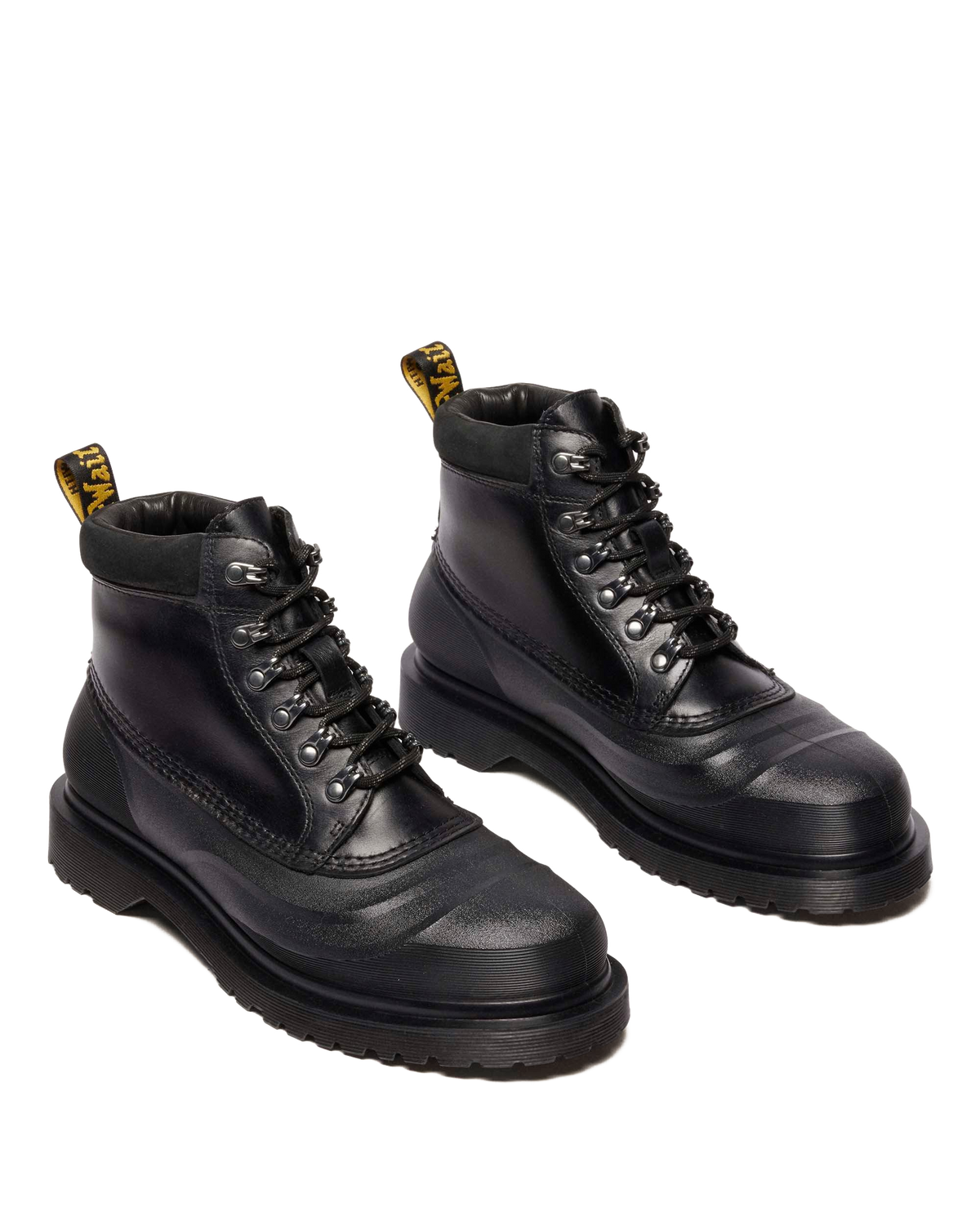 939 SUB FLEECE LINED LEATHER ANKLE BOOTS in Black