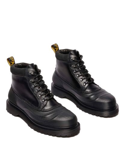 939 SUB FLEECE LINED LEATHER ANKLE BOOTS in Black